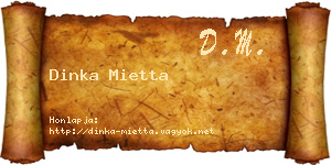 Dinka Mietta névjegykártya